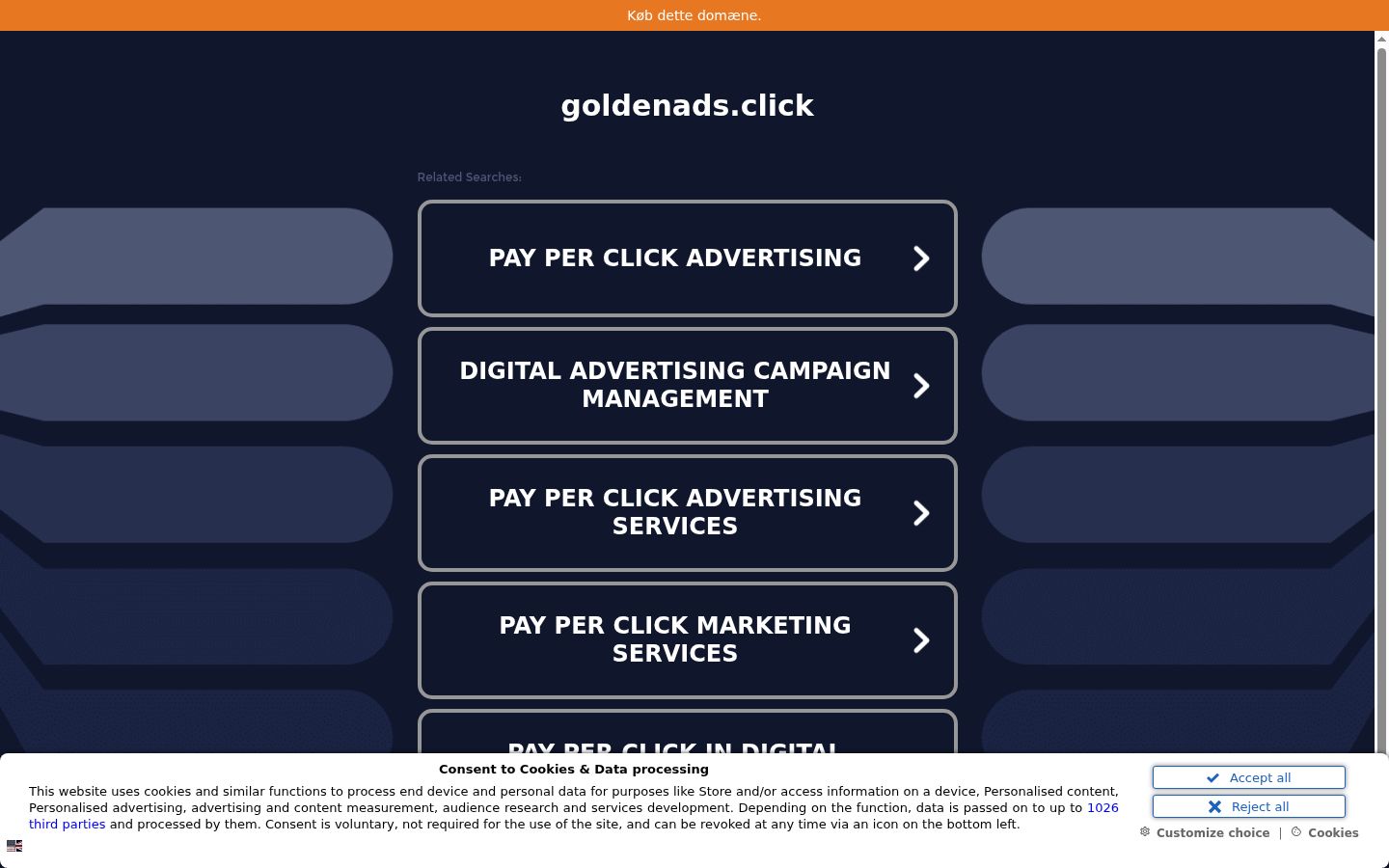 Screenshot del banner di consenso mostrato prima di qualsiasi interazione