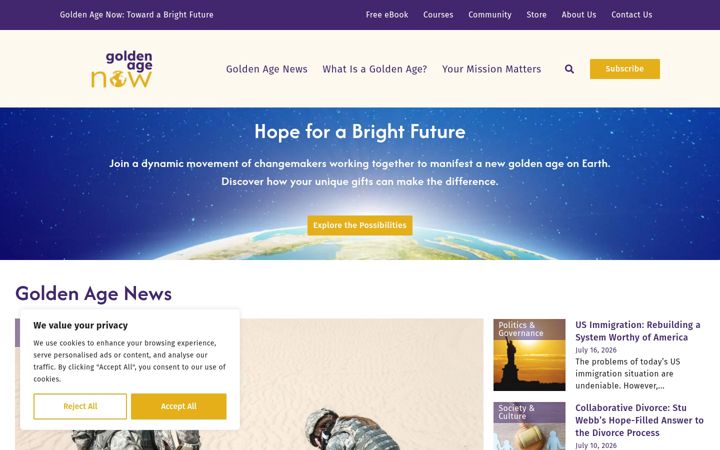 Screenshot of goldenagenow.com