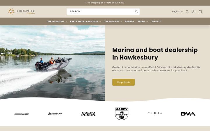 Screenshot of goldenanchormarina.com