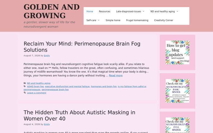 Screenshot of goldenandgrowing.com
