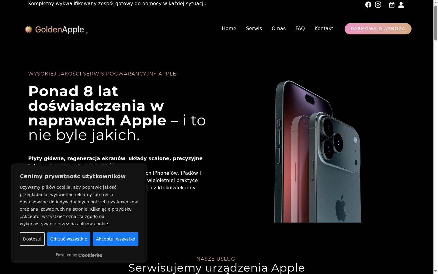 Screenshot of the consent banner shown before any interaction