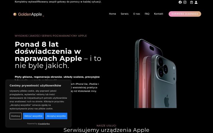 Screenshot of goldenappleserwis.pl
