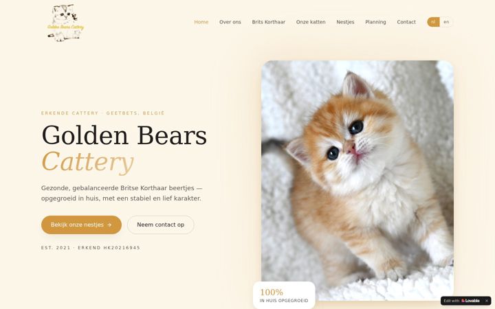Screenshot of goldenbearscattery.com