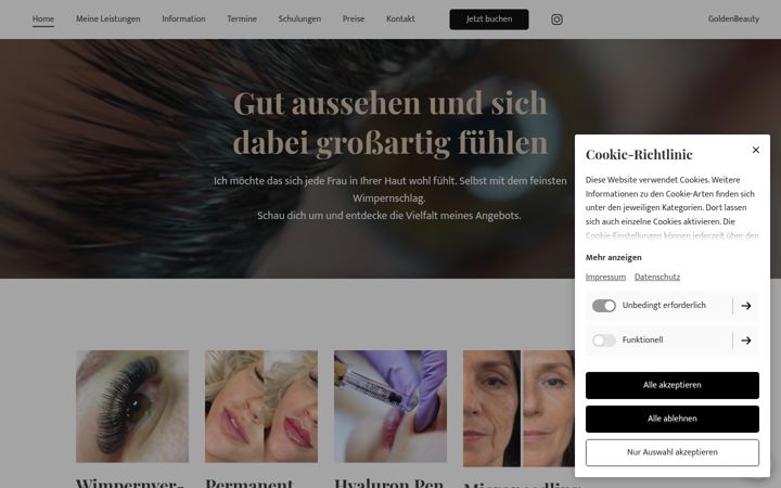 Screenshot of goldenbeauty-kiel.de