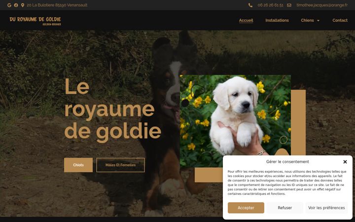Screenshot of goldenbouviervendee.fr