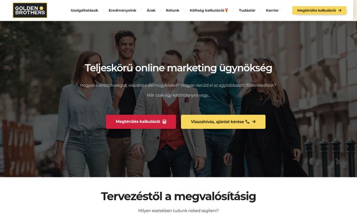 Snímek obrazovky goldenbrothers.hu