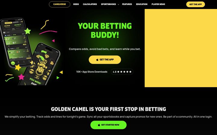 Screenshot of goldencamel.com