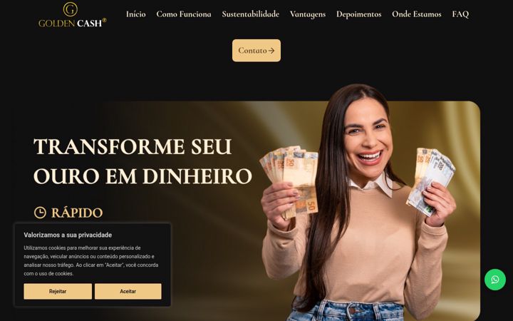 Screenshot of goldencash.com.br