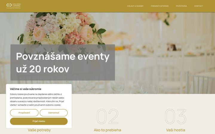 Screenshot of goldencatering.sk