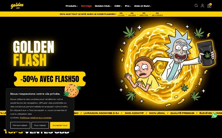 Screenshot of goldencbd.fr