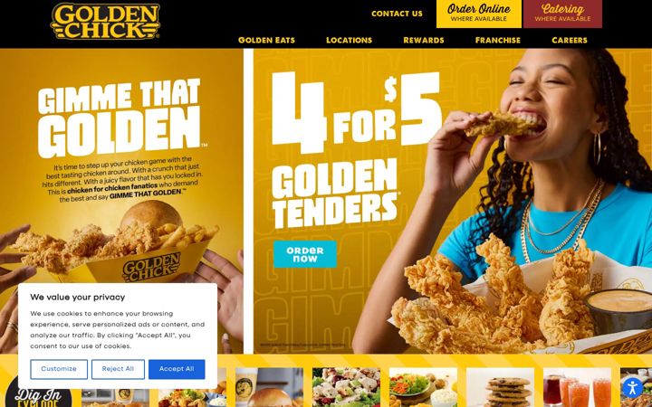 Screenshot of goldenchick.com