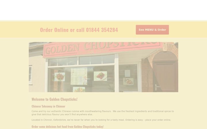 Screenshot of goldenchopstickschinese.com