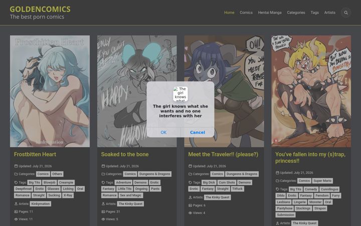 Screenshot of goldencomics.art