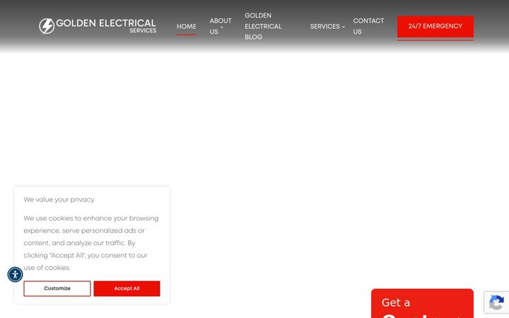 Screenshot of goldenelectricalinc.com
