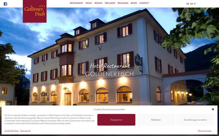Screenshot of goldener-fisch.at