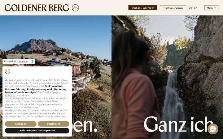 Screenshot of goldenerberg.at
