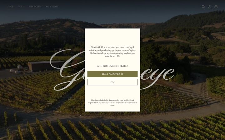Screenshot of goldeneyewinery.com