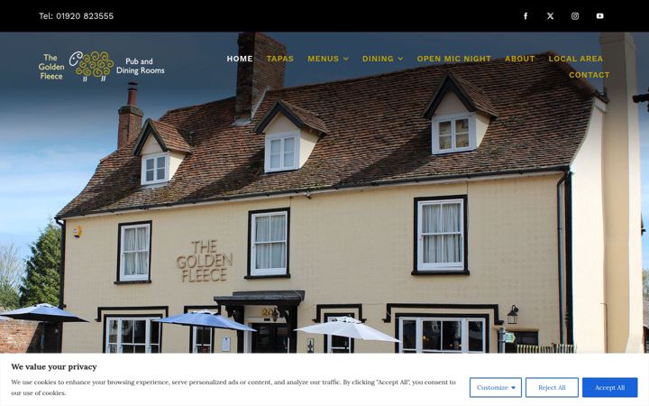 Screenshot of goldenfleecebraughing.co.uk