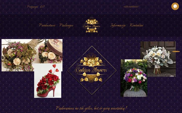 Screenshot of goldenflowers.lt