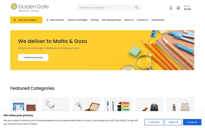 Screenshot of goldengate.com.mt