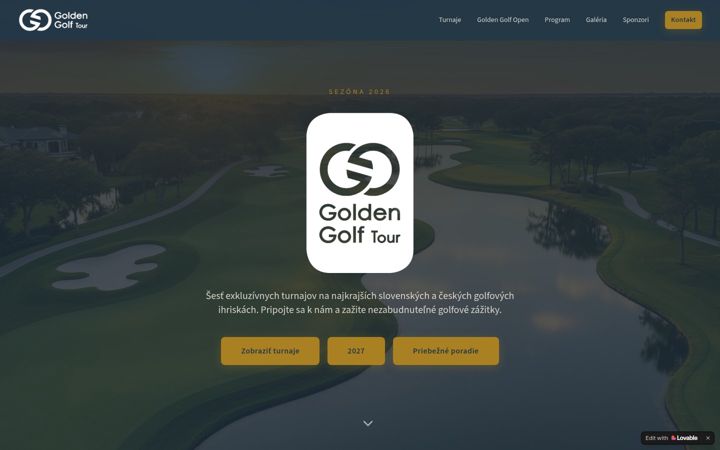Screenshot of goldengolftour.sk