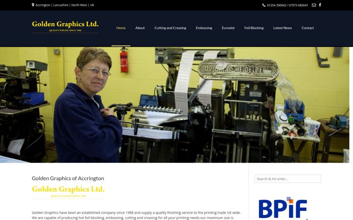 Screenshot of goldengraphics.co.uk