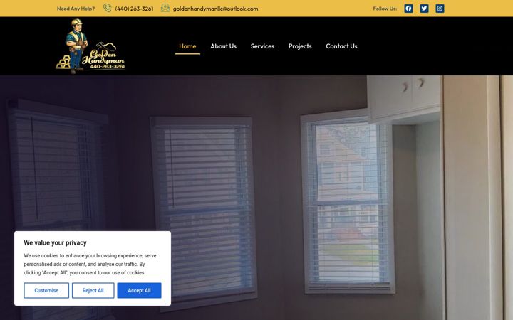 Screenshot of goldenhandymanllc.com