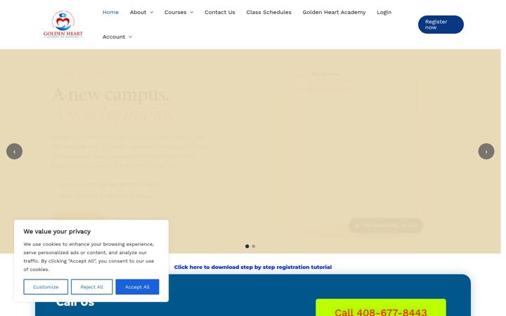 Screenshot of goldenheartnursing.com