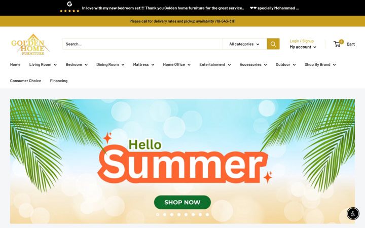 Screenshot of goldenhomefurniture.com