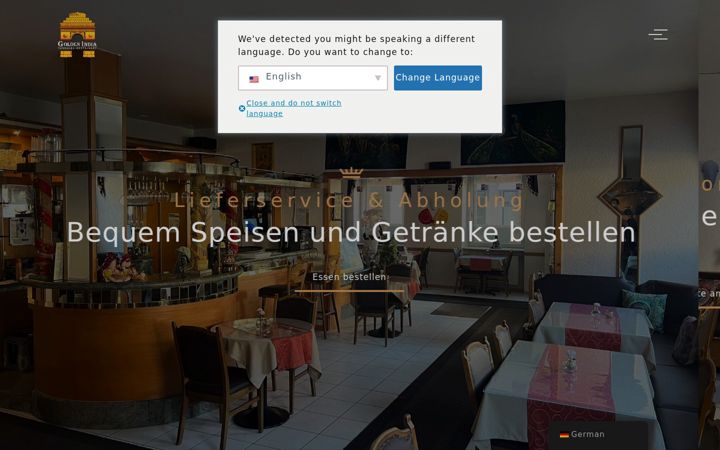 Screenshot of goldenindia.de