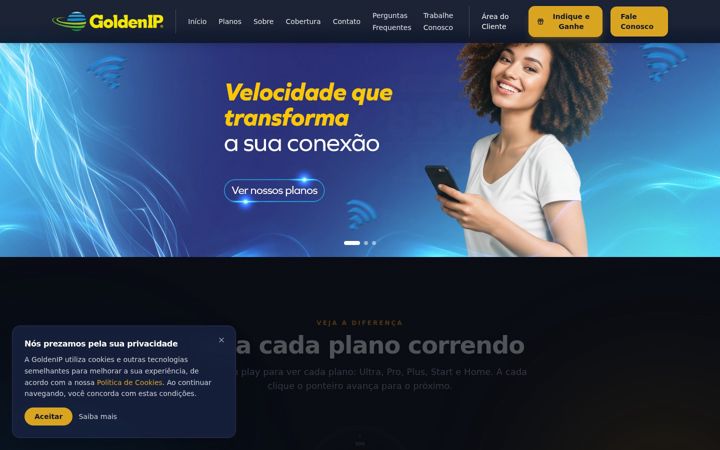 Screenshot of goldenip.com.br