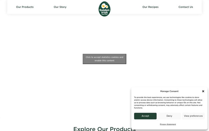 Screenshot of goldenirish.com