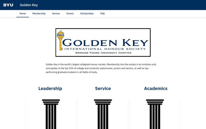 Screenshot of goldenkey.byu.edu