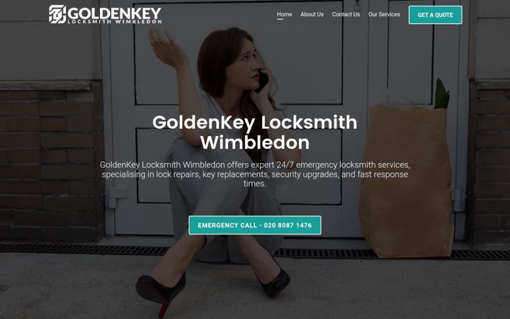 Screenshot of goldenkeylocksmithwimbledon.co.uk