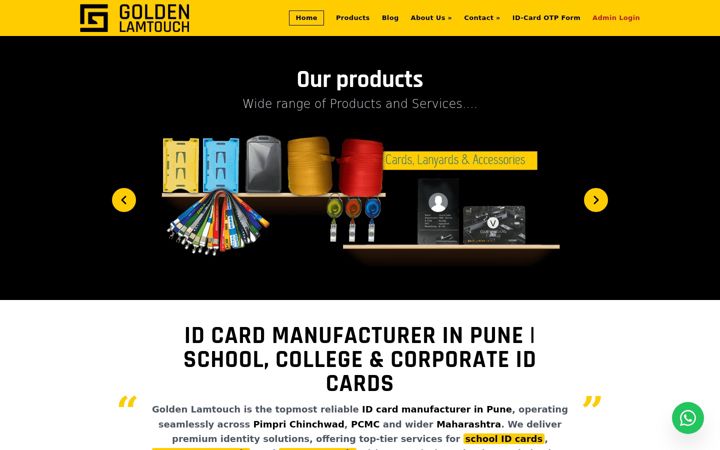Screenshot of goldenlamtouch.com