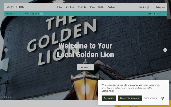 Screenshot of goldenlionsheffield.co.uk