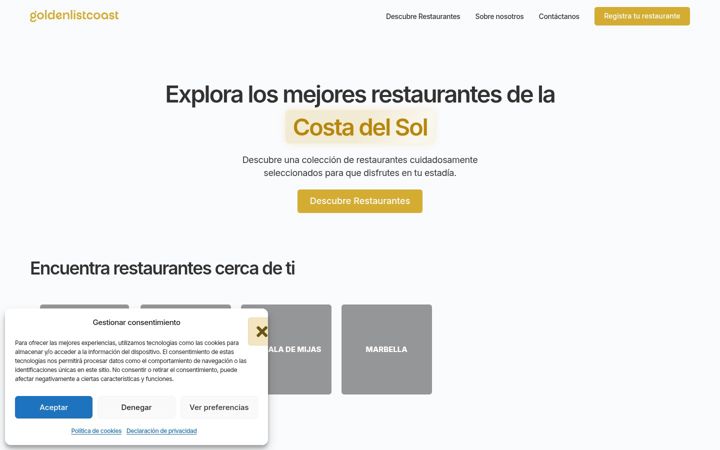 Screenshot of goldenlistcoast.com