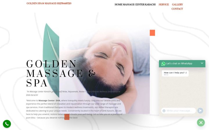 Screenshot of goldenmassageandspa.com