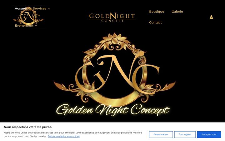 Screenshot of goldennightconcept.com