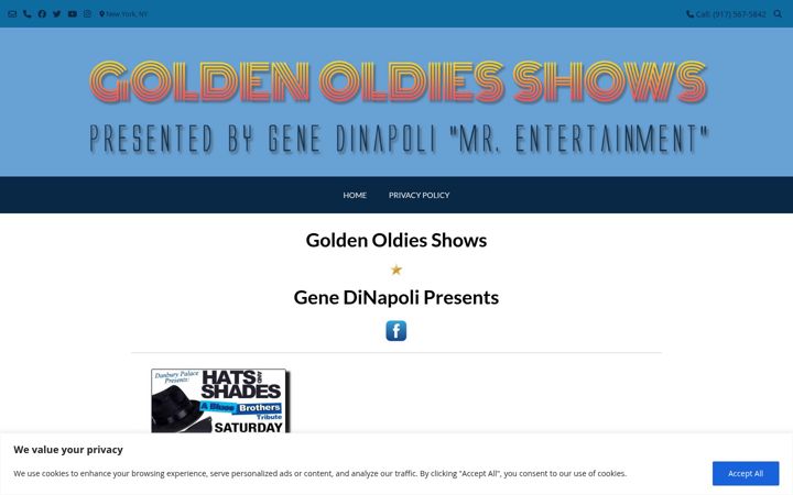 Screenshot of goldenoldiesshows.com