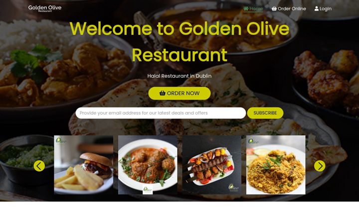Screenshot of goldenoliverestaurant.com