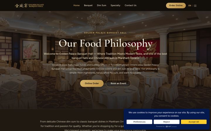 Screenshot of goldenpalacemarkham.ca