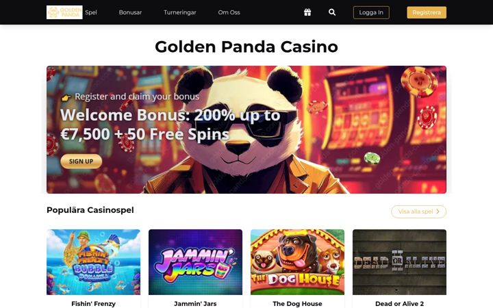 Screenshot di goldenpandacasinosweden.com