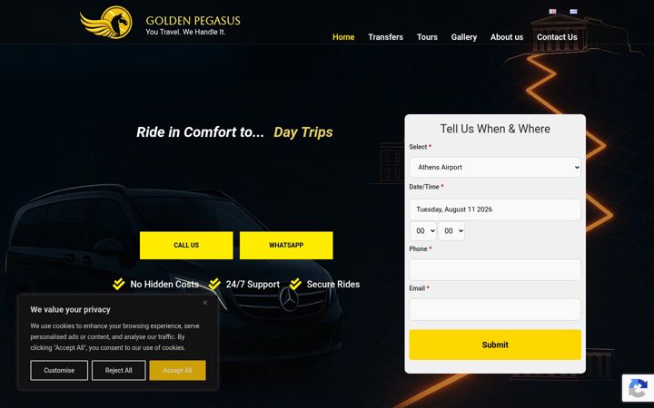 Screenshot of goldenpegasus.gr