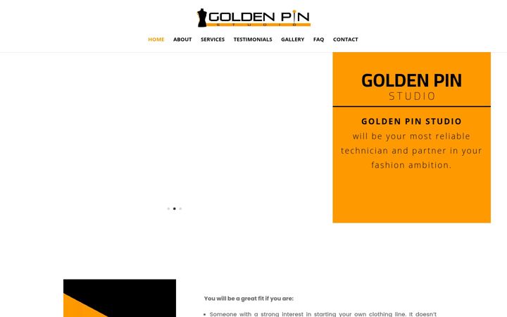 Screenshot of goldenpin.co.uk