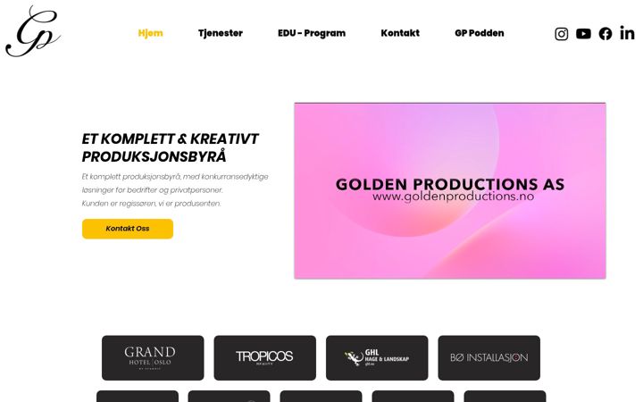 Screenshot of goldenproductions.no