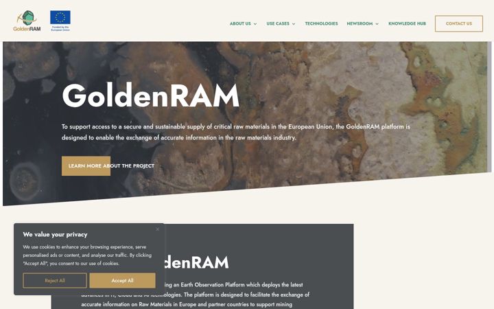 Screenshot of goldenram-project.eu