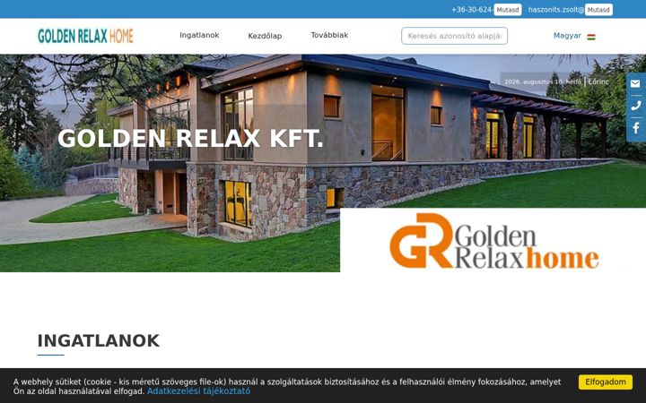 Screenshot of goldenrelaxhome.hu