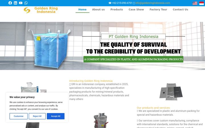 Screenshot of goldenringindonesia.com