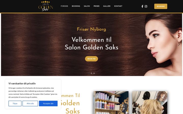 Screenshot of goldensaks.dk
